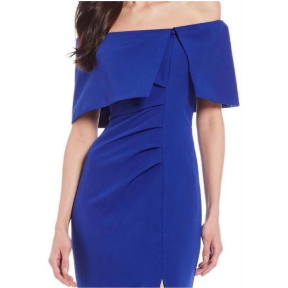 Blue long gown off shoulders size 16 - Picture 2 of 8